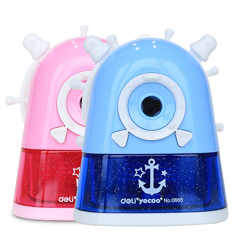 得力削笔器手摇魔幻船舵卡通削笔器 创意可爱手摇卷笔刀铅笔刨刀一个