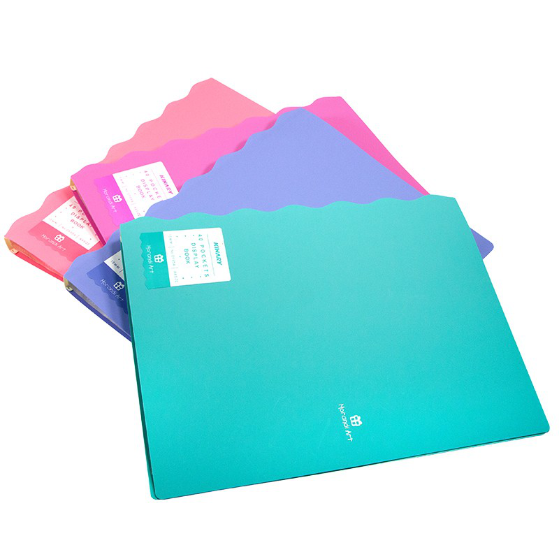 金得利莫兰迪多彩波浪花边A4资料册文件夹透明插页袋多层档案册40页学生试卷资料收纳册CF954CF954桔梗蓝40页