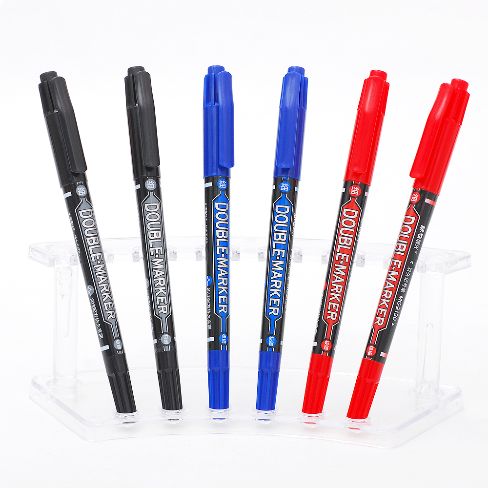 晨光（M&G）粗细杆双头多用物流油性记号笔绘画勾线笔描线笔光盘笔MG2130蓝