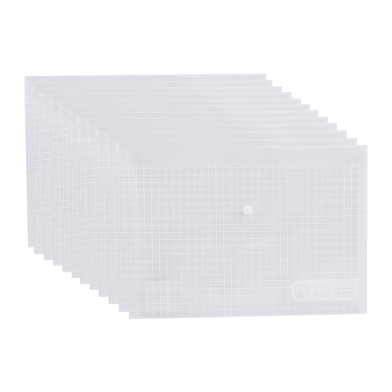 晨光(M&G)文具A4白色方格纽扣袋 按扣袋办公文件袋档案袋资料整理收纳袋