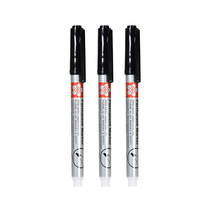 樱花(SAKURA)单头油性记号笔中性笔签字笔马克笔勾线笔光盘笔MyName黑色3支套装