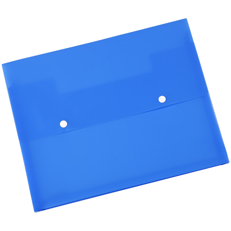 远生（USign) 按扣档案袋A4 扣式文件袋 A4高质感资料袋会议袋底部摊开式蓝色F405