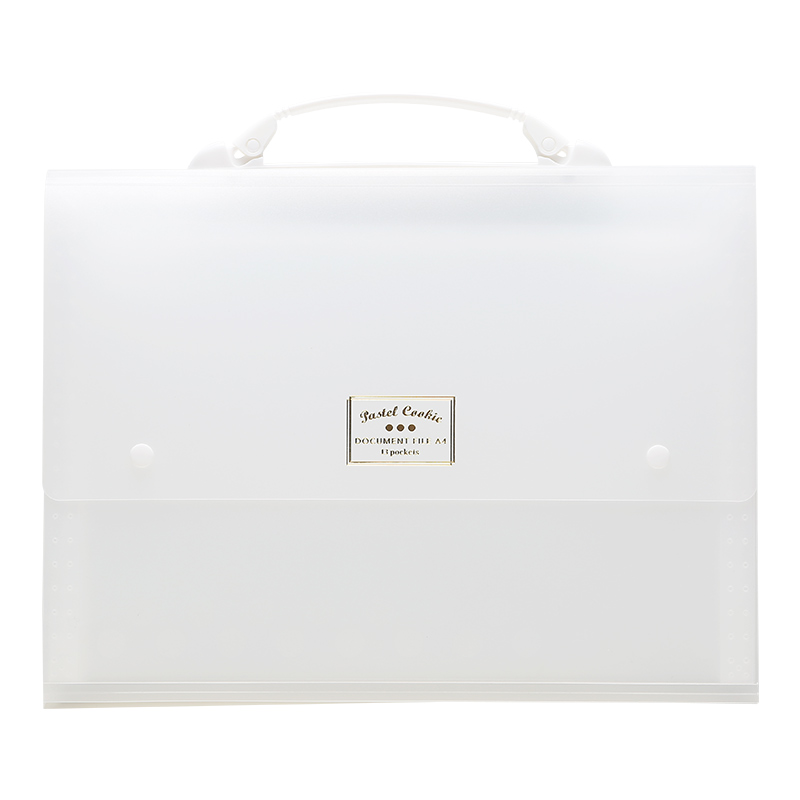 国誉（KOKUYO）淡彩曲奇风琴包文件夹12层13袋 A4透明1个装WSG-DFC130T