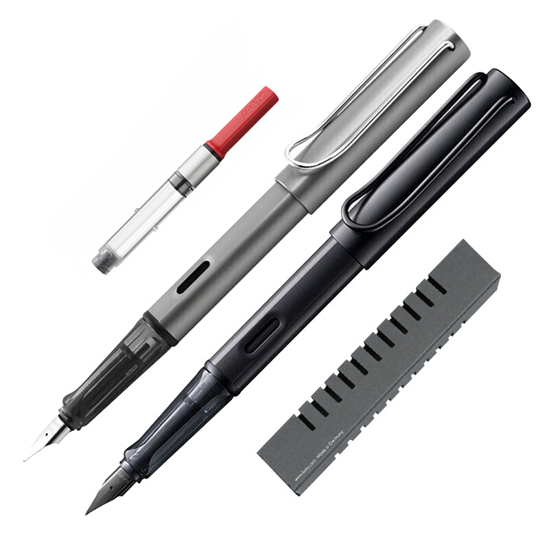 凌美（LAMY）Al-star恒星银灰色EF钢笔套装+凌美LAMY钢笔签字笔star恒星炭黑F墨水笔