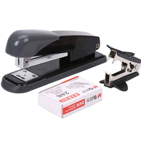 晨光(M&G)文具12#黑色金属拉杆订书机套装  (订书器+订书钉+起钉器)3合1金属订书机 办公用品 ABS92721