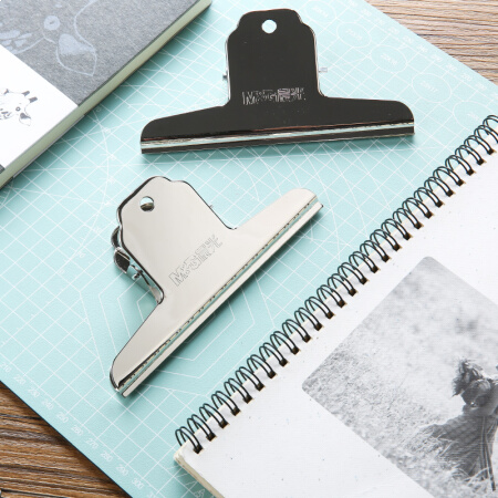 晨光(M&G)文具145mm山形票夹 办公金属财务票据夹 不锈钢夹子画板夹 2个装ABS92639