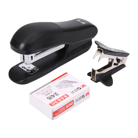 晨光(M&G)文具12#黑色金属拉杆订书机套装  (订书器+订书钉+起钉器)3合1金属订书机 办公用品 ABS92720
