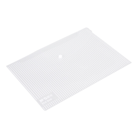 晨光(M&G)文具A4透明竖条纽扣袋 按扣袋 办公文件袋档案袋资料整理收纳袋 12个装ADM95280