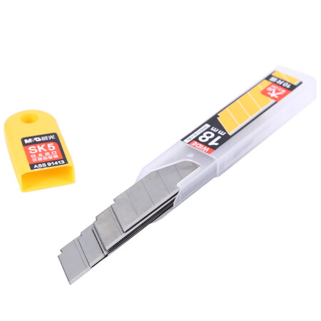 晨光(M&G)文具18mm大号美工刀片 合金钢刀片 办公用品 10片/盒 5盒装ASS91413