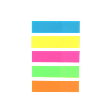 晨光(M&G)文具5色PET荧光便利贴 粘性标签贴姓名贴 记事留言贴优事贴便签本子 20页/条YS-20