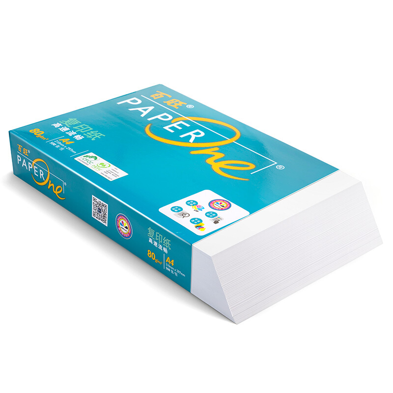 亚太森博 绿百旺 80g A4 复印纸 500张/包  8包/箱（4000张）