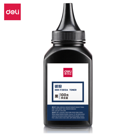 得力(deli) DBH-F2612A 碳粉 墨粉 黑色瓶装1020plus