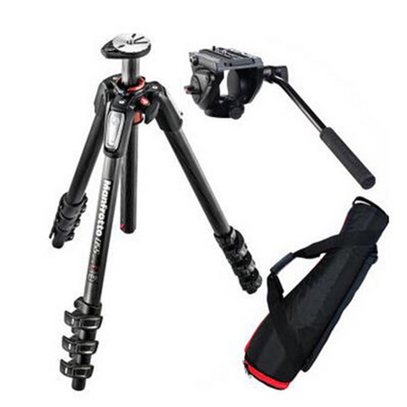 曼富图Manfrotto MT055CXPRO4+MVH500AH液压云台碳纤维三脚架套装