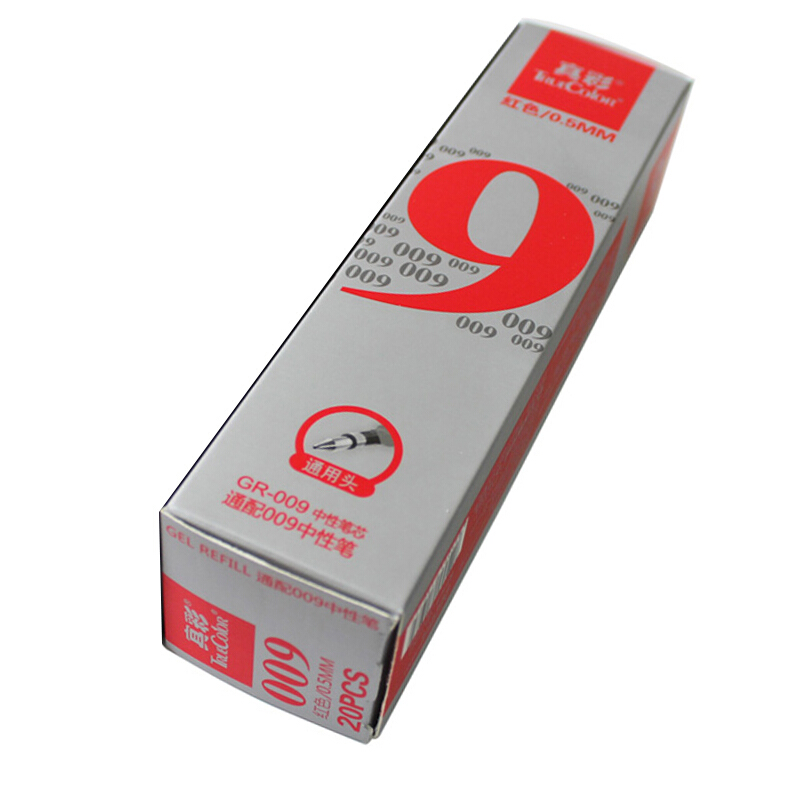 真彩(TRUECOLOR)0.5mm红色子弹头中性笔签字笔水笔替芯笔芯 学生办公 GR-009