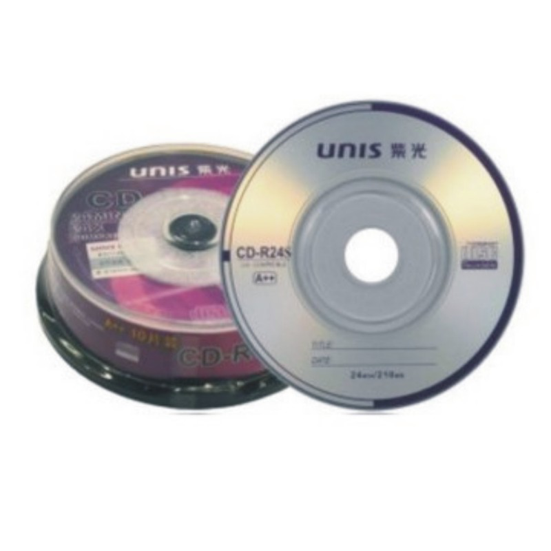 UNIS紫光 刻录盘 直径8厘米 CD /DVD 10片 空白光盘  1盒装 紫光8厘米小光盘 CD10张一盒 单张