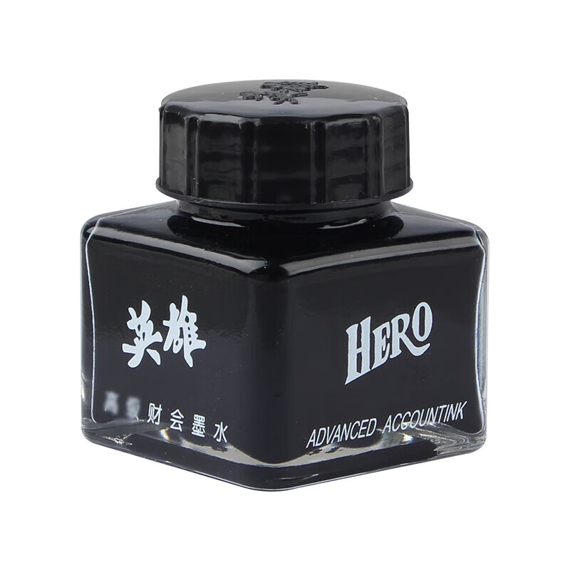 英雄（HERO）钢笔墨水 254非碳素墨水瓶装 黑色 40ml