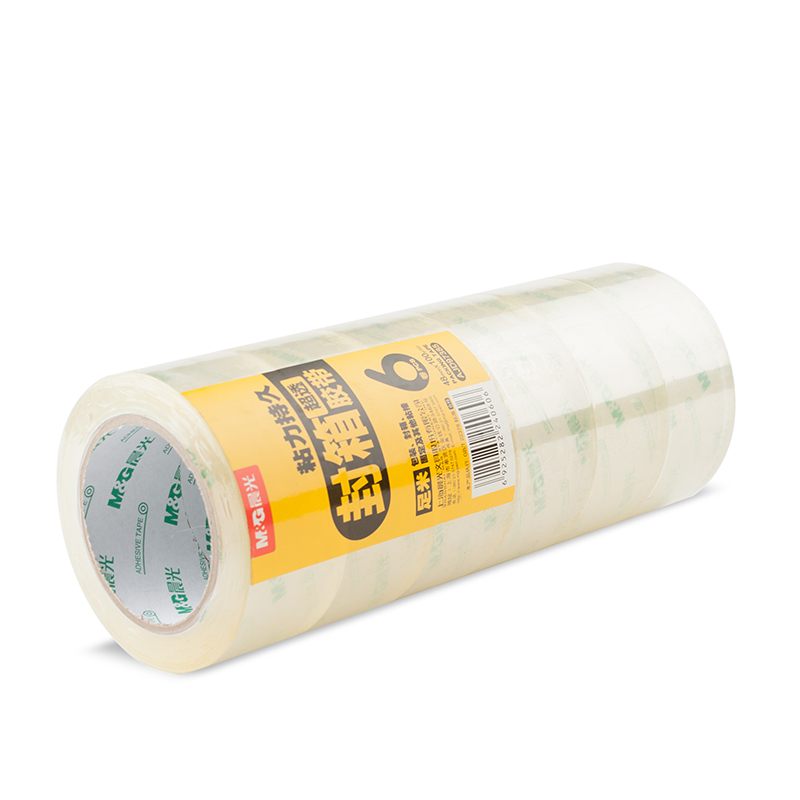 晨光 48mm透明封箱胶带米黄色胶带粘性好 高透胶带48mm*91米 AJD97385 