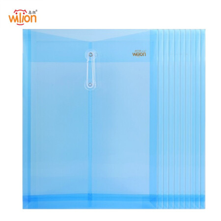 惠朗（huilang）10只透明蓝色绕绳文件袋 档案袋资料袋 资料收纳袋 7040